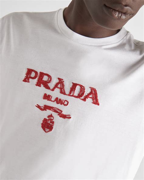 prada t shirt mens red logo|prada t shirts damen.